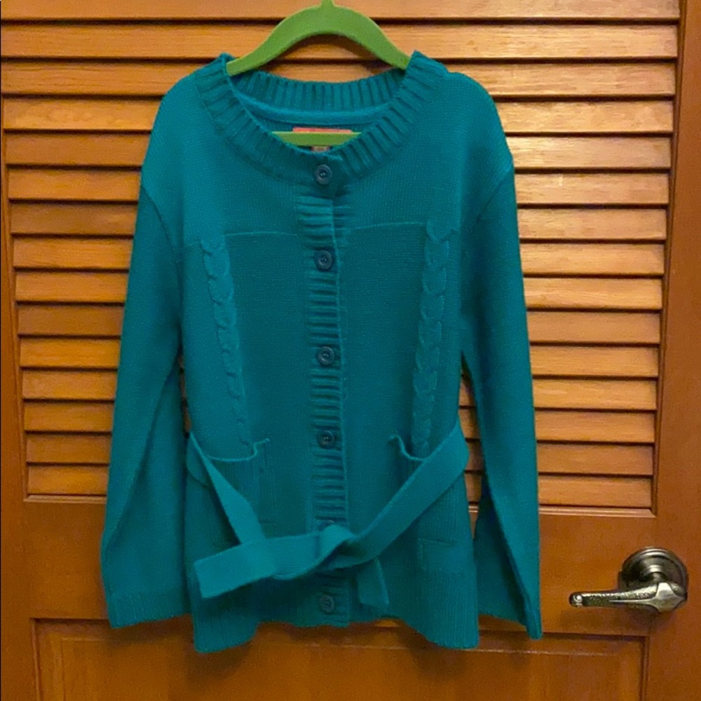 6x teal girls sweater